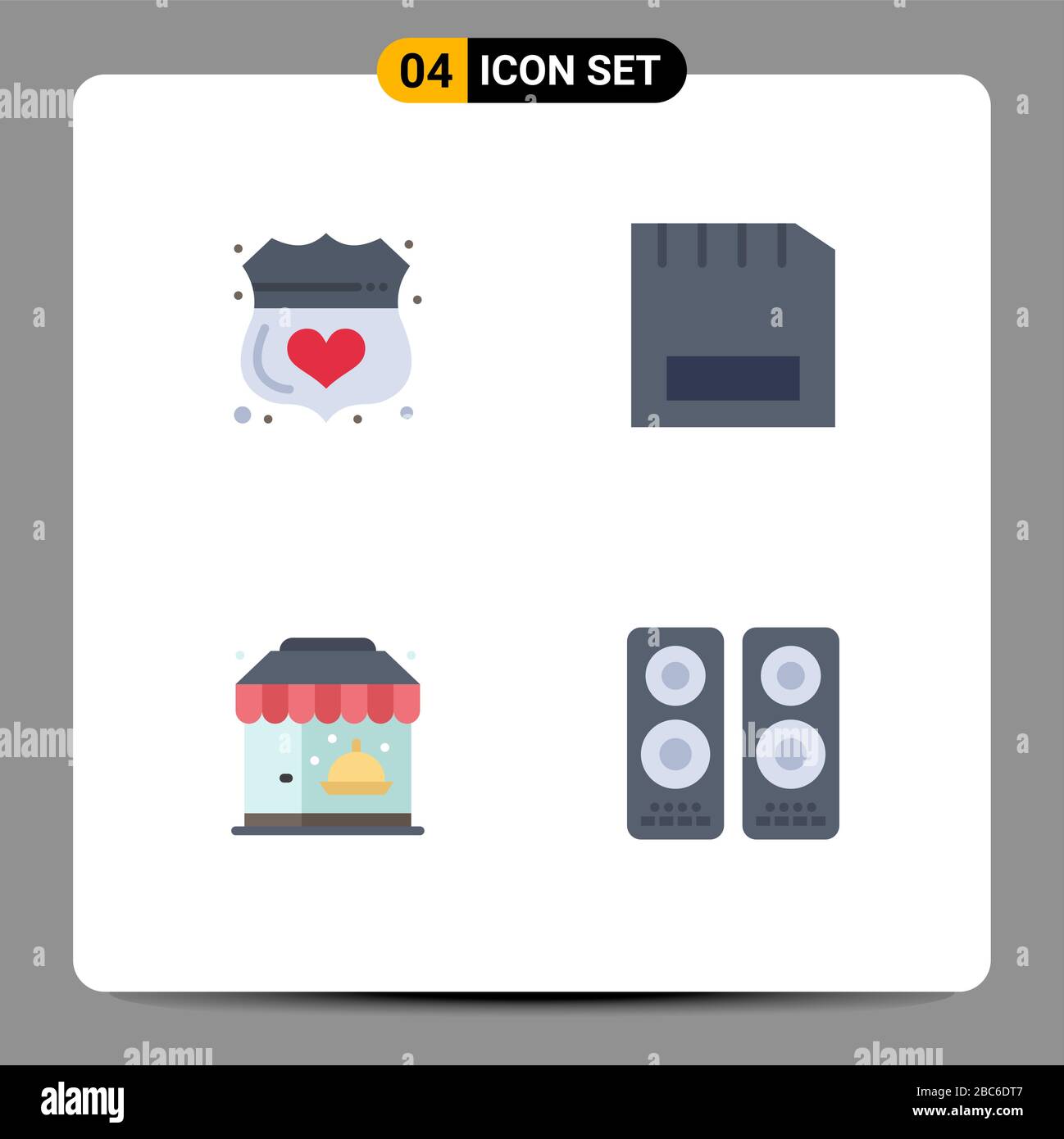 Pictogram Set of 4 Simple Flat Icons of guard, hardware, secure, computers, life Editable Vector Design Elements Stock Vector