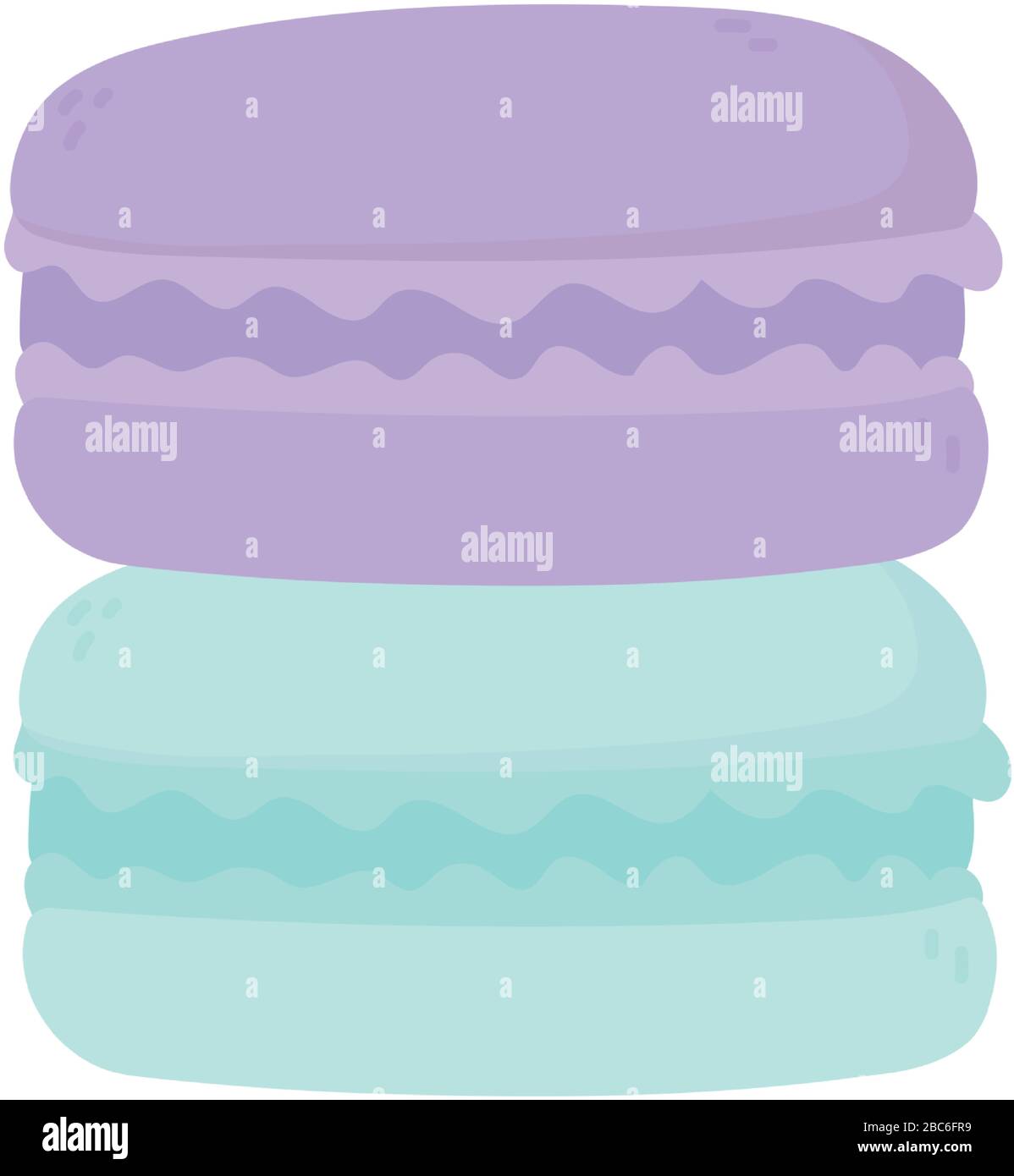 macaroons biscuits sweet candy confectionery isolated icon vector illustration Stock Vector