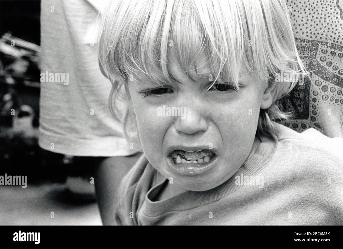 Toddler having a tantrum, UK 1991 Stock Photo Alamy