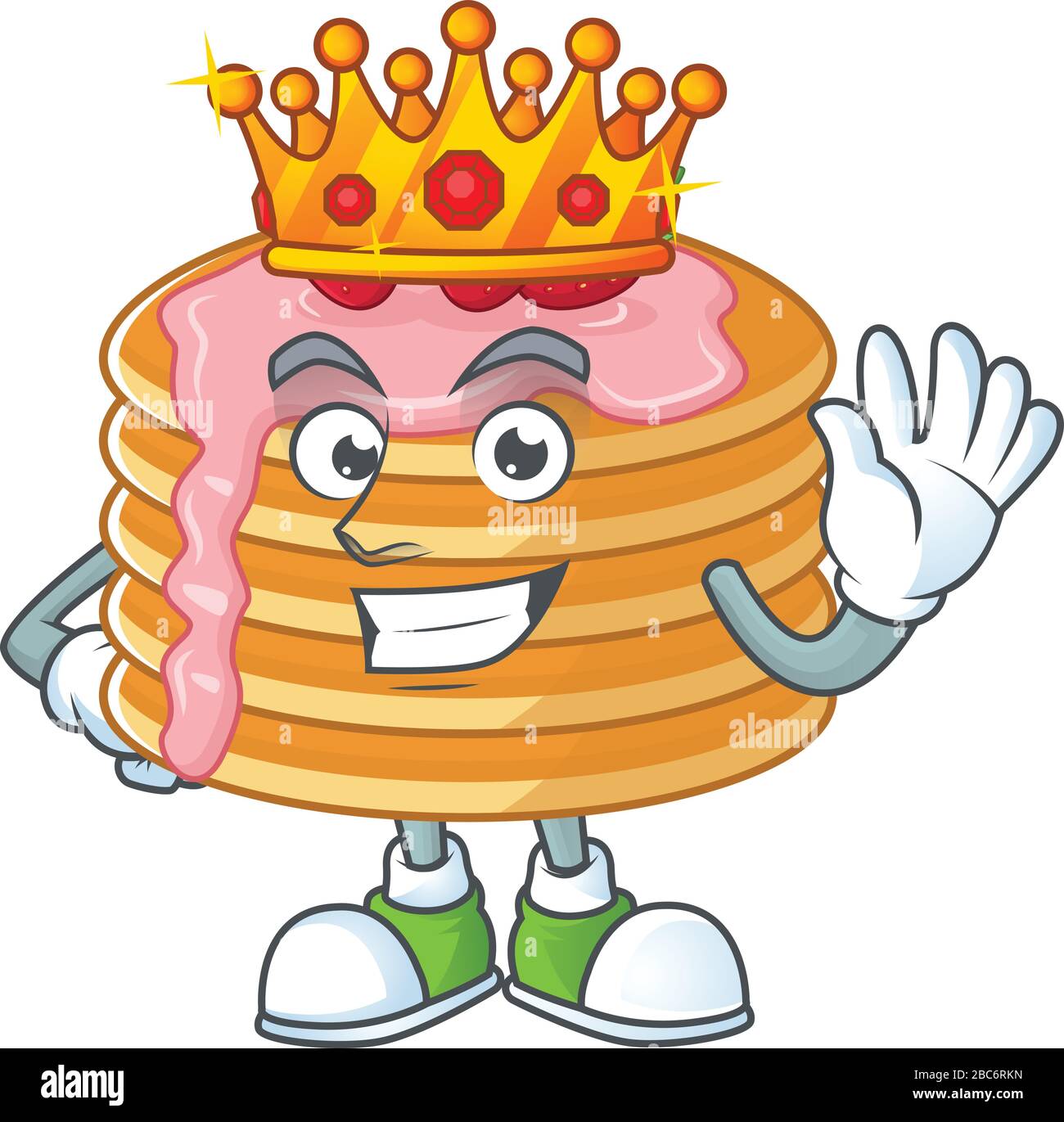 The Charismatic King of strawberry cream pancake cartoon character