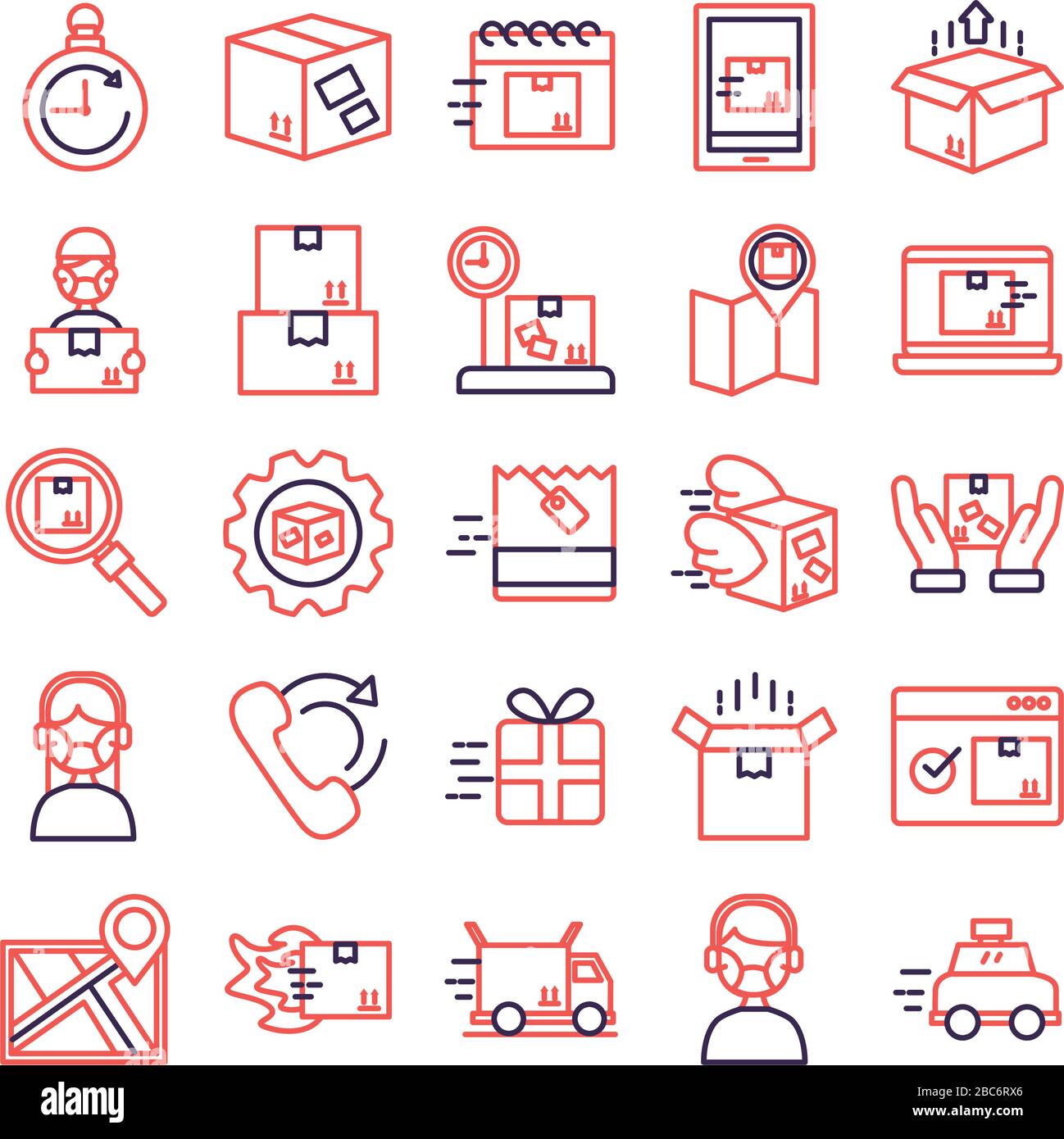 bundle of delivery service icons Stock Vector Image & Art - Alamy