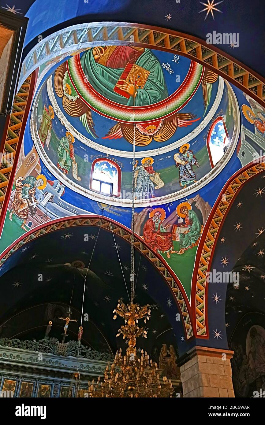 JERUSALEM, ISRAEL - NOVEMBER 20, 2017: Interior of Mar Elias Monastery. It's a Greek Orthodox monastery in south Jerusalem Stock Photo