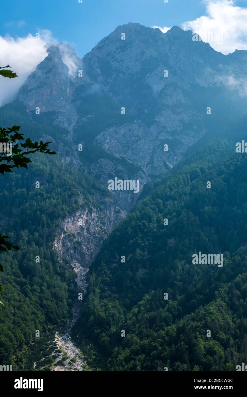 Scenic view of Alpine landscape in Triglav National Park. Julian alps, Triglav, Slovenia Stock Photo