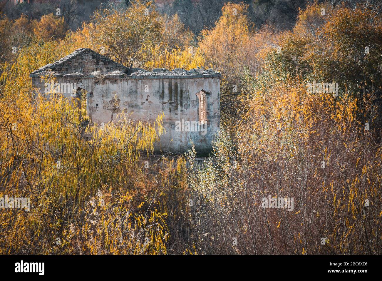 Abandoned Building in the Rural Area by the River Guadalquivir at Cordoba, Spain Stock Photo