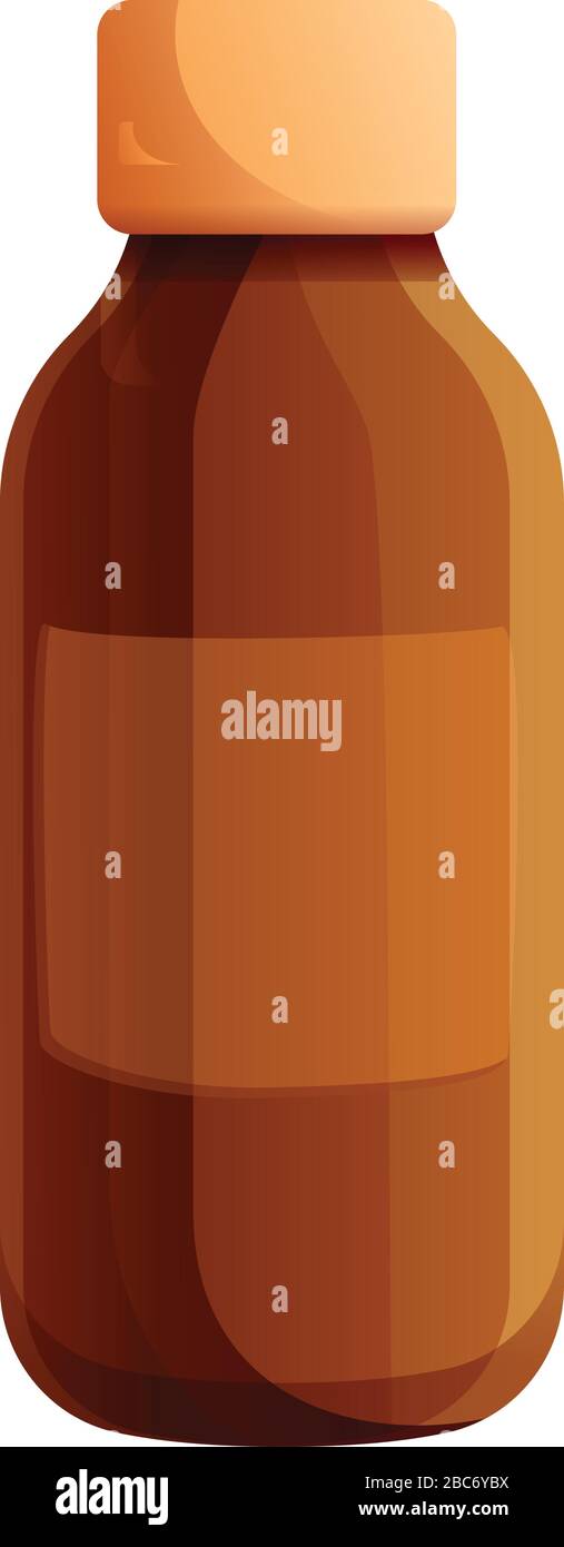 Cough syrup bottle icon. Cartoon of cough syrup bottle vector icon for web design isolated on