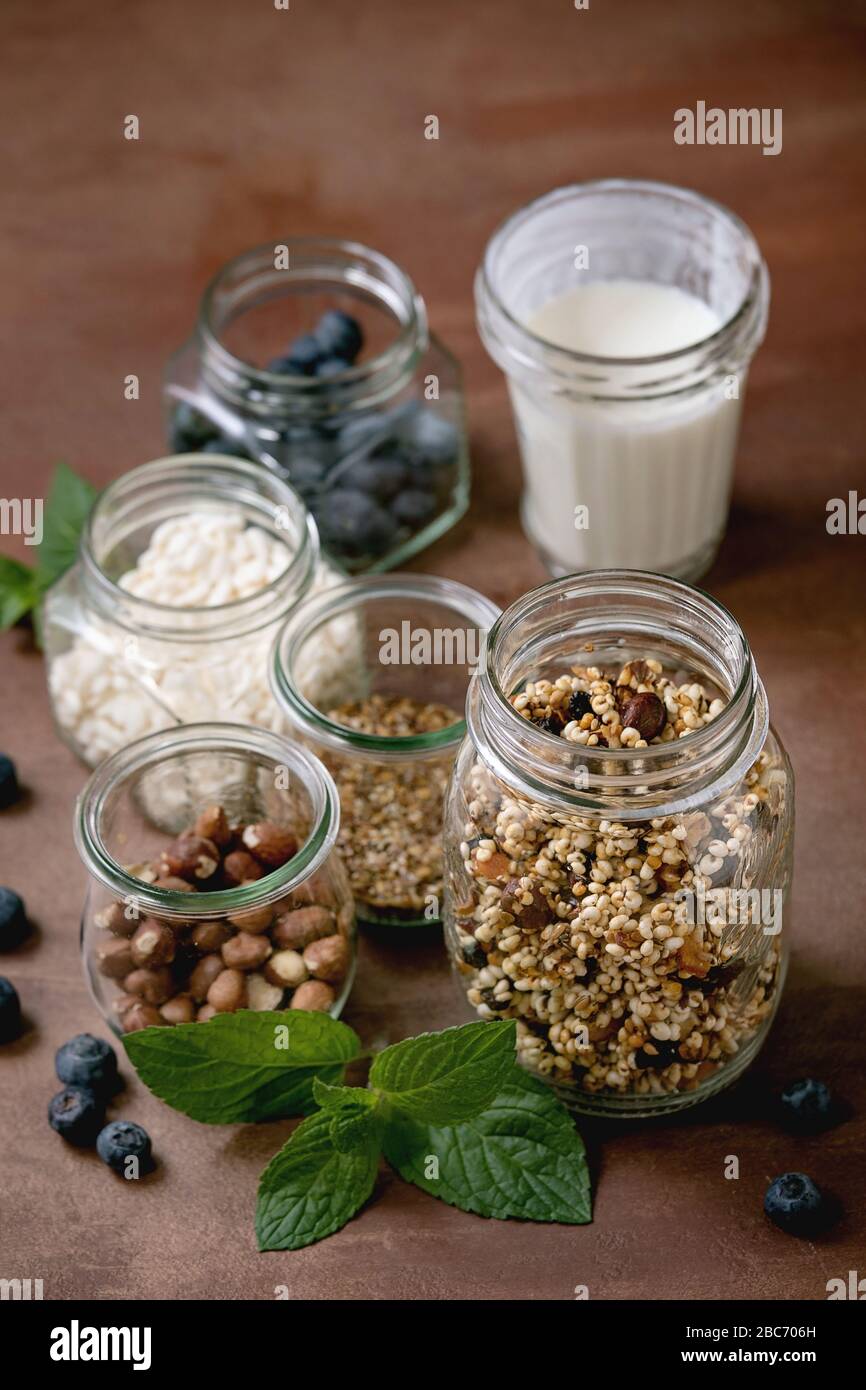 Homemade puffed millet granola Stock Photo Alamy