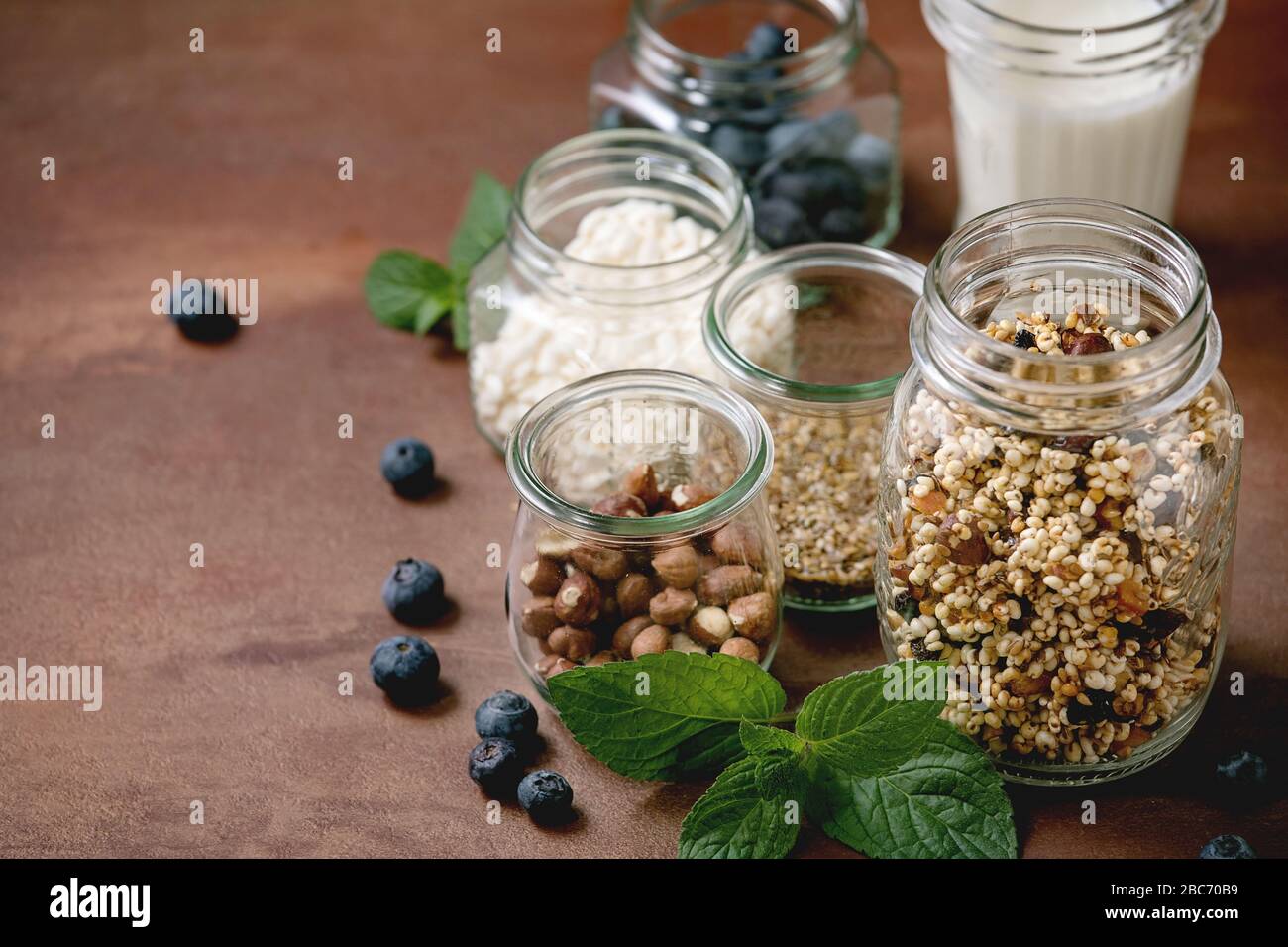 Homemade puffed millet granola Stock Photo Alamy