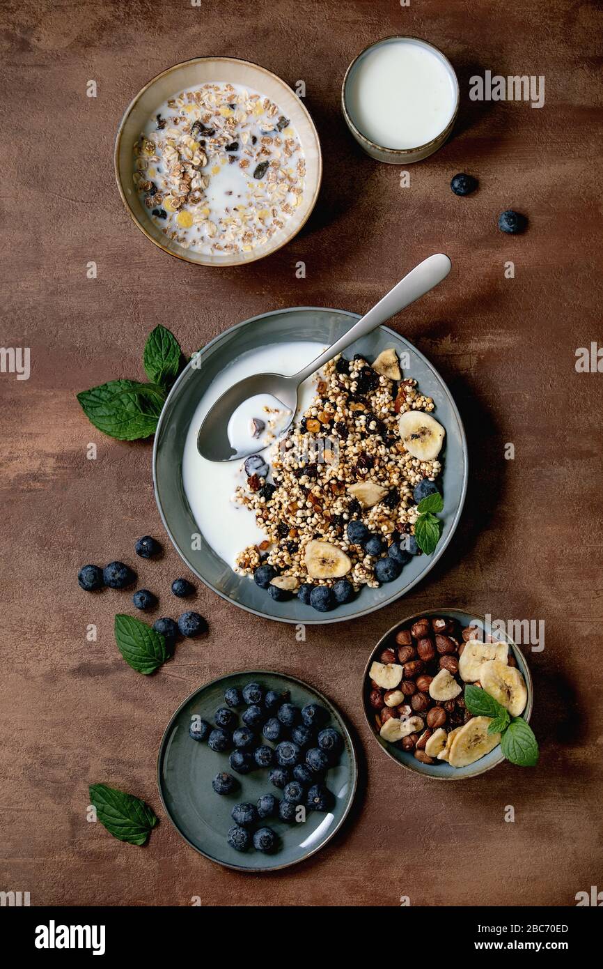 Homemade puffed millet granola Stock Photo Alamy