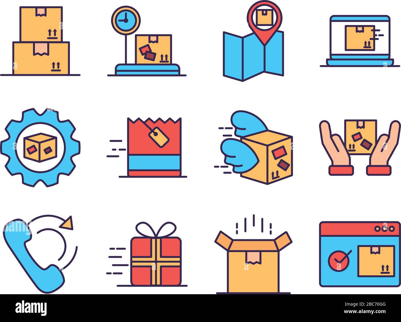 bundle of delivery service icons Stock Vector Image & Art - Alamy