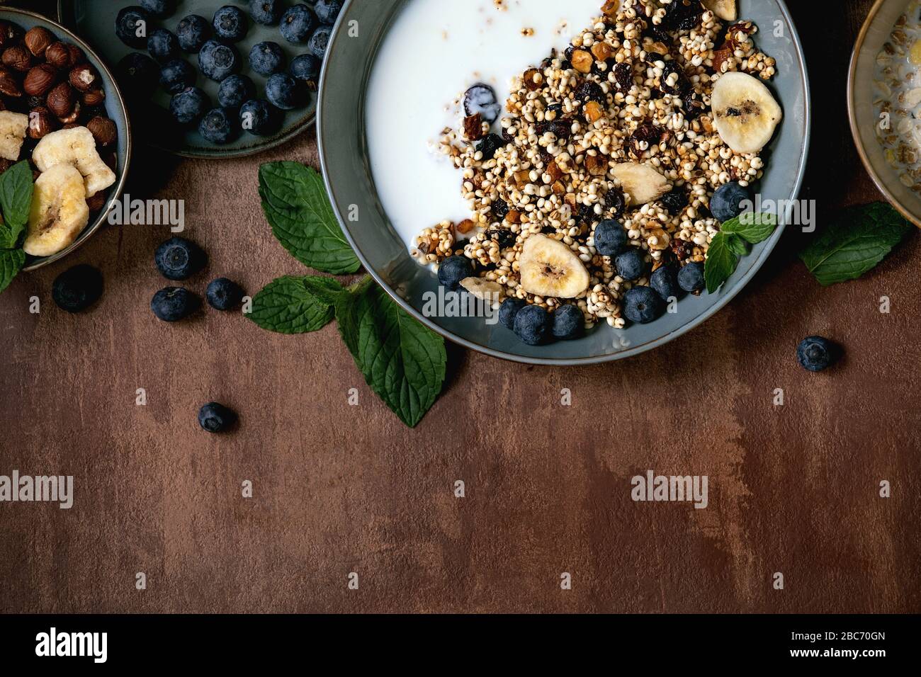 Homemade puffed millet granola Stock Photo Alamy