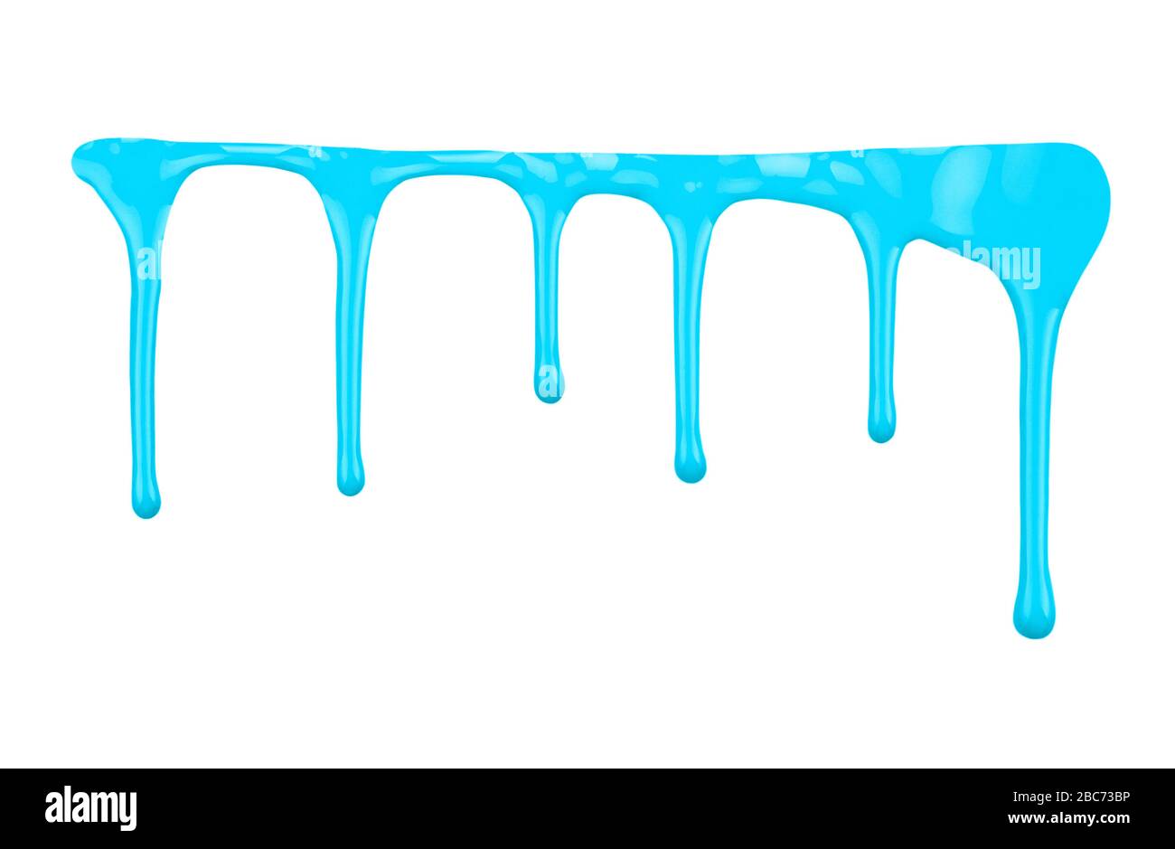 blue paint dripping isolated on white background Stock Photo - Alamy