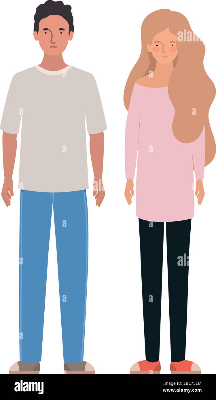 Isolated woman and man avatar vector design Stock Vector Image & Art ...