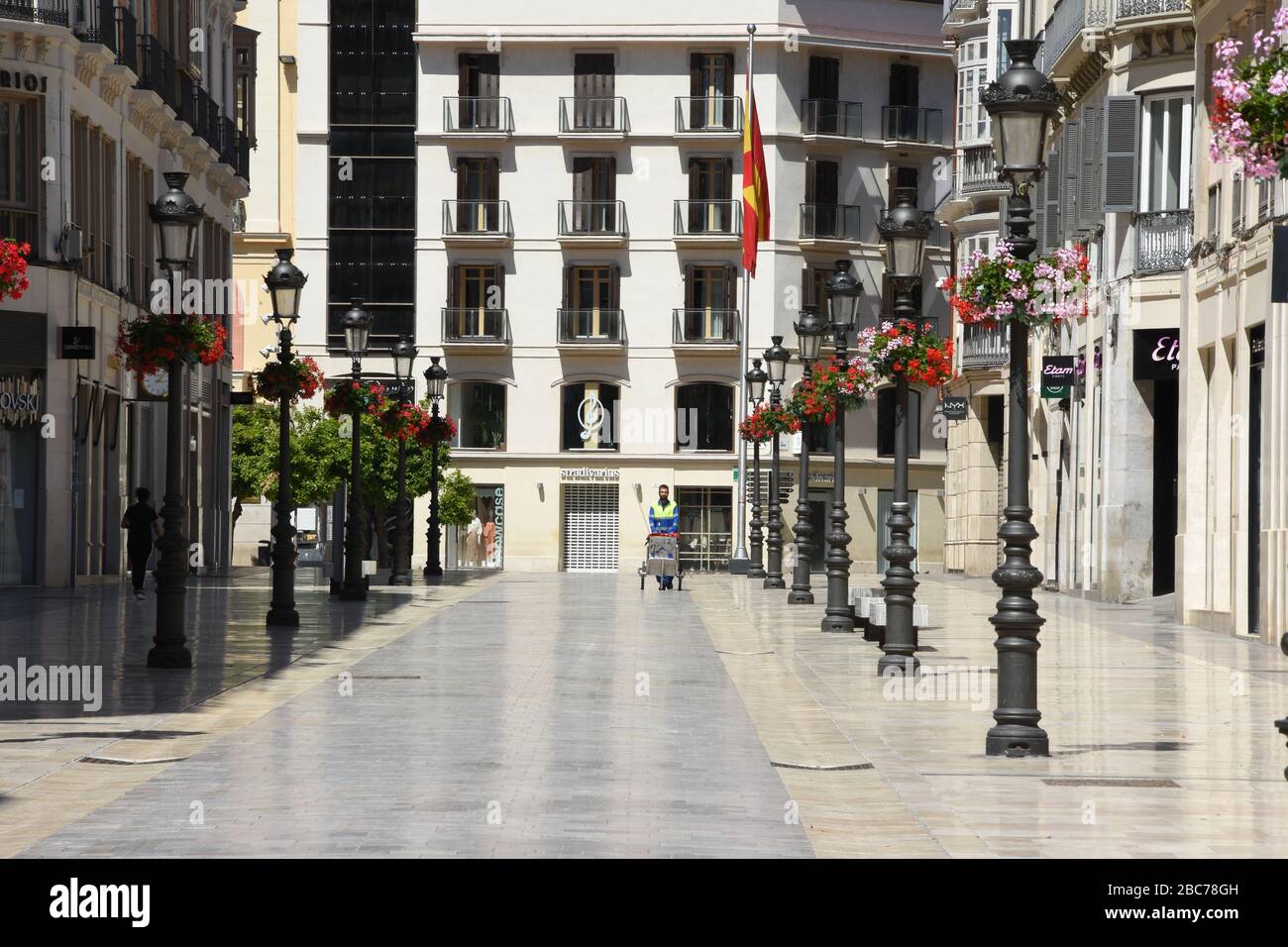 Malaga Spain City Centre Coronavirus Stock Photo