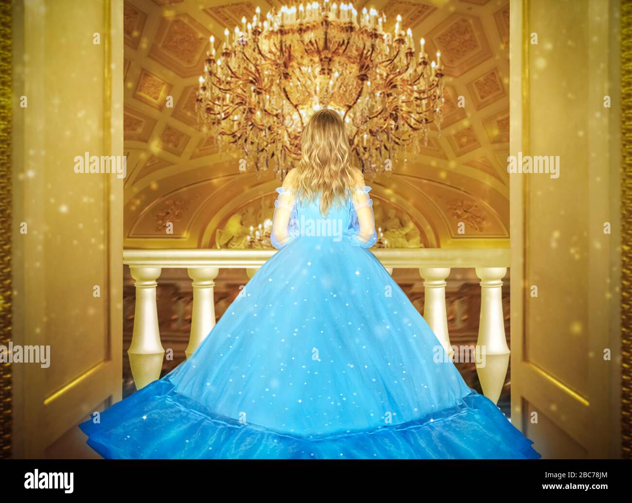 Beautiful princess in blue long shiny dress on the luminous yellow chandelier background duaring the ball in the palace closeup Stock Photo - Alamy Beautiful princess in blue long shiny dress on the luminous yellow chandelier background duaring the ball in the palace closeup Stock Photo - Alamy