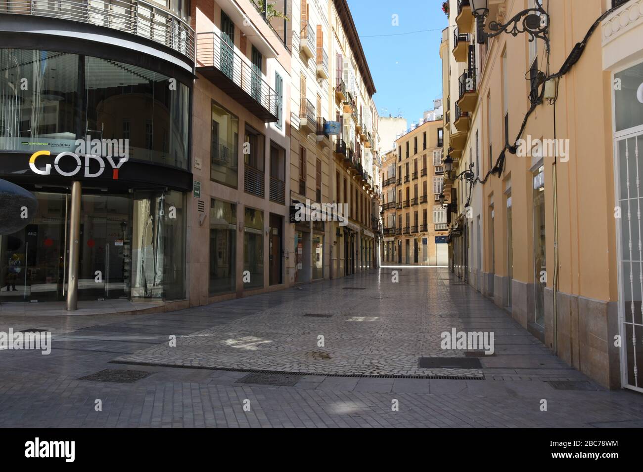Malaga Spain City Centre Coronavirus Stock Photo