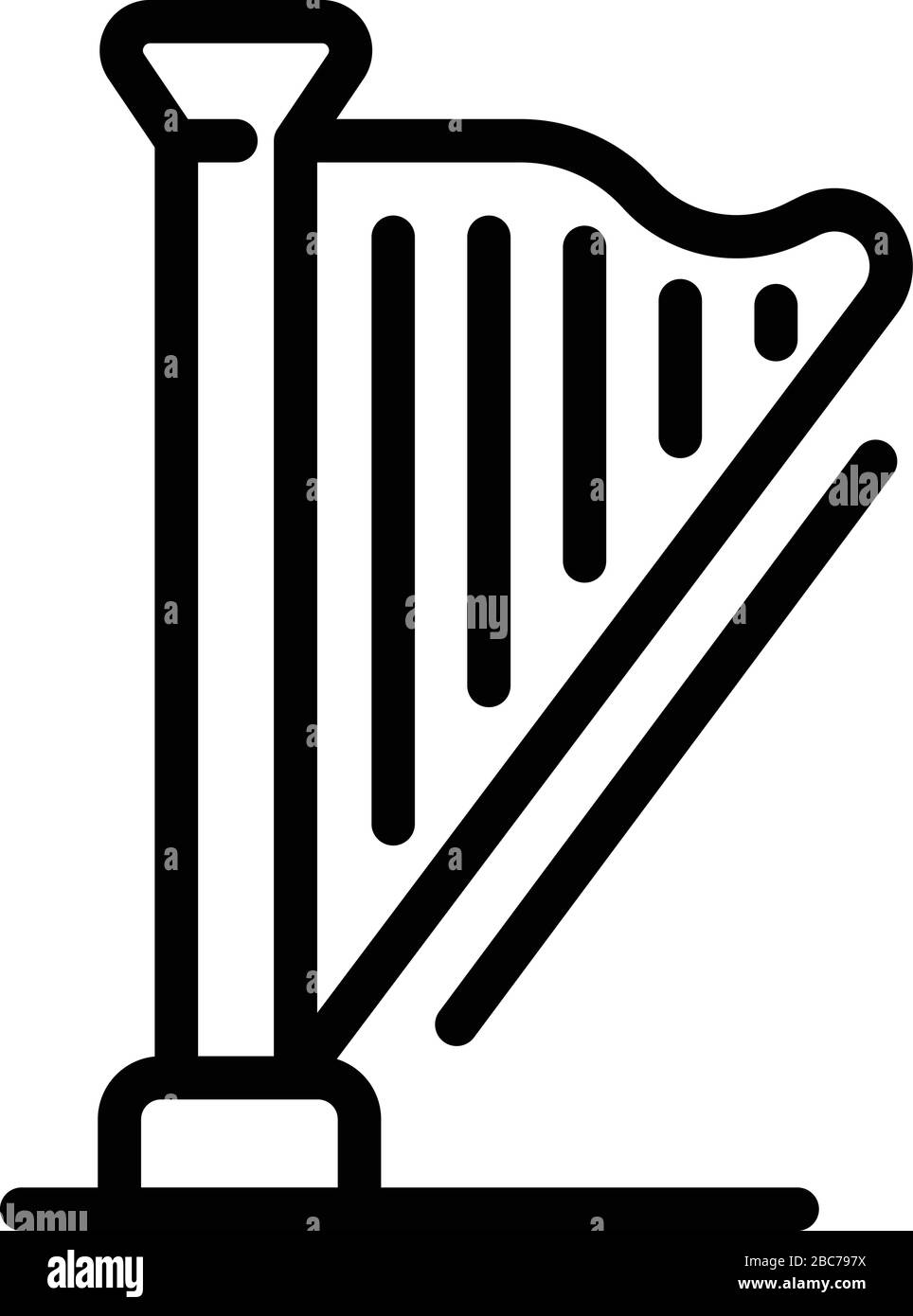 Musical harp icon, outline style Stock Vector Image & Art Alamy