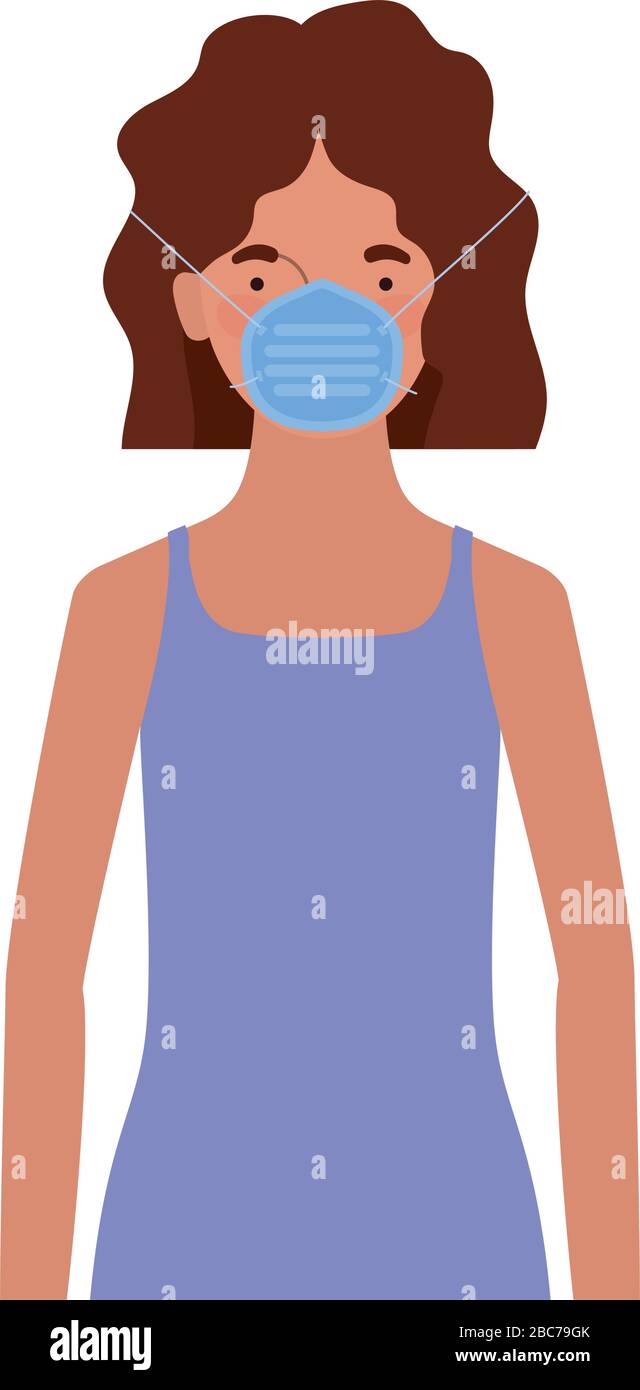 Avatar women with medical masks vector design Stock Vector Image & Art ...