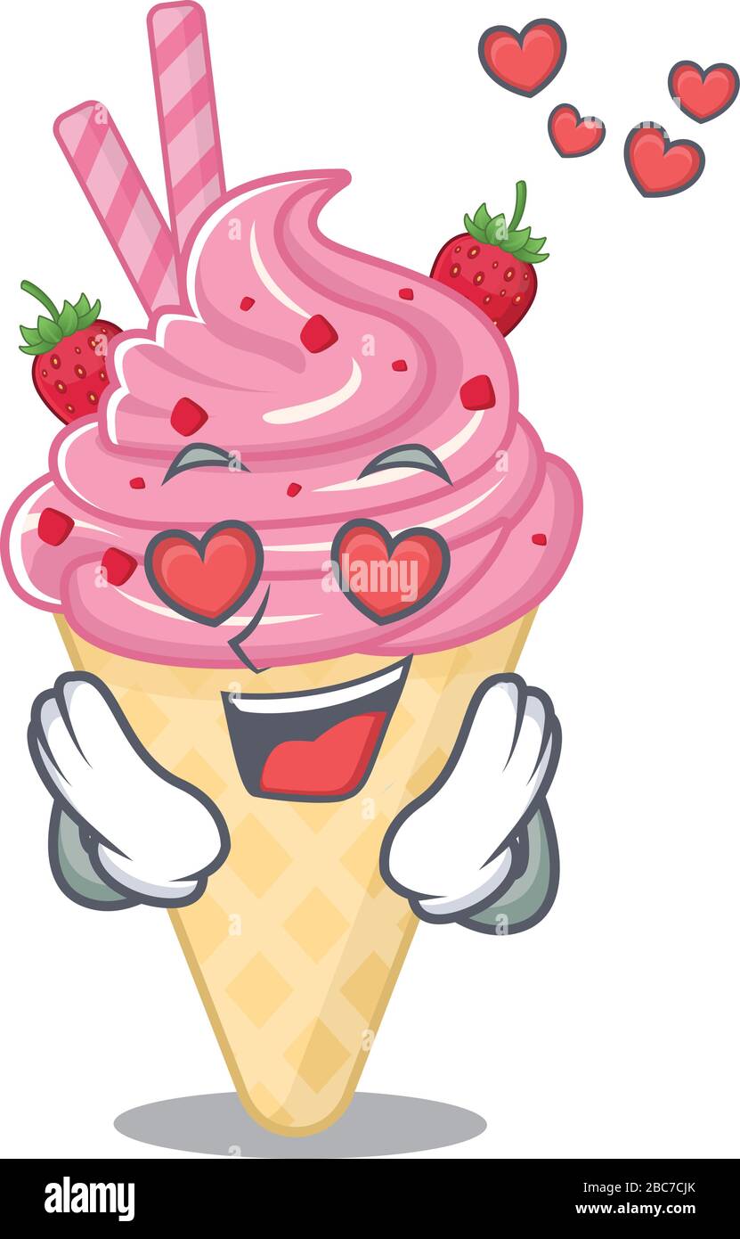 Cute strawberry ice cream cartoon character has a falling in love face Stock Vector Image & Art - Alamy Cute strawberry ice cream cartoon character has a falling in love face Stock Vector Image & Art - Alamy