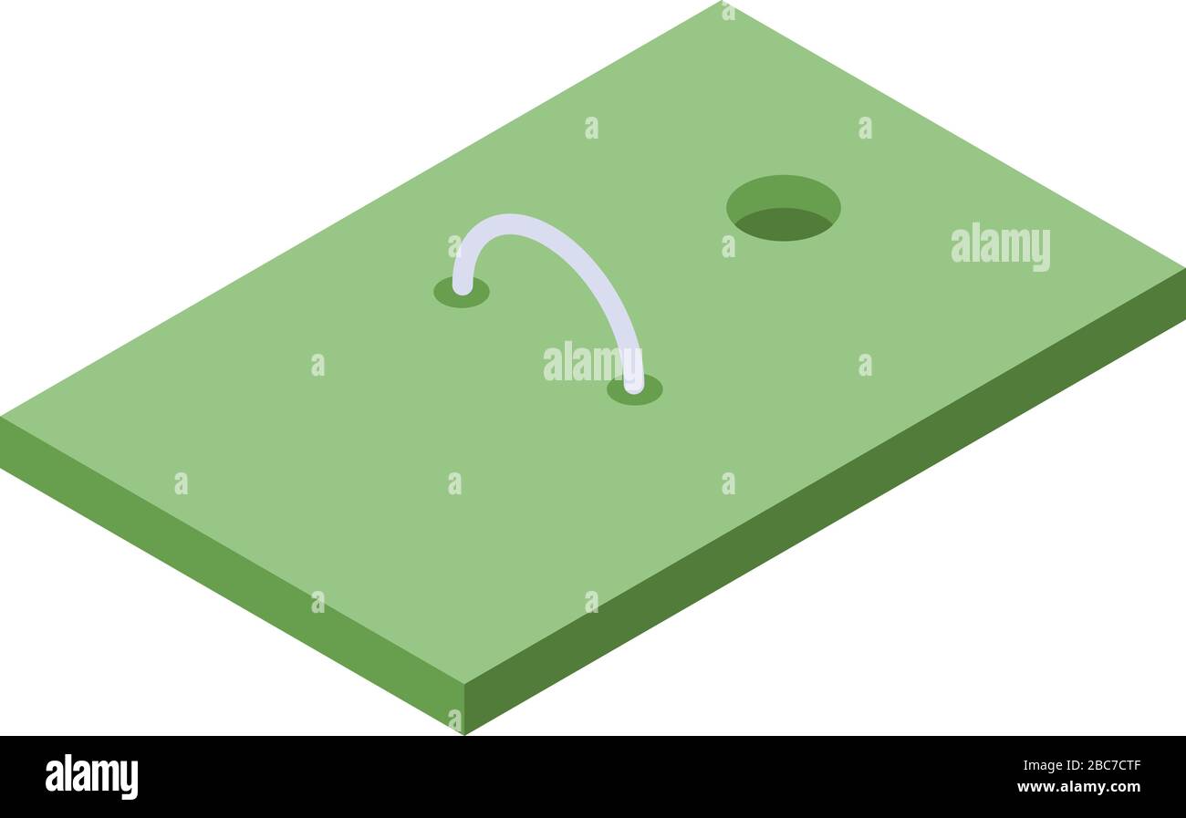 Croquet field icon, isometric style Stock Vector