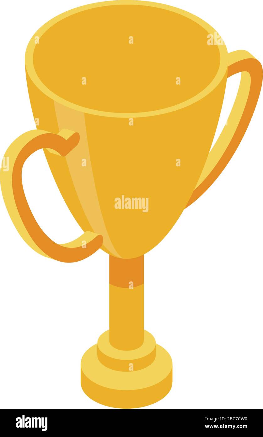 Croquet gold cup icon, isometric style Stock Vector