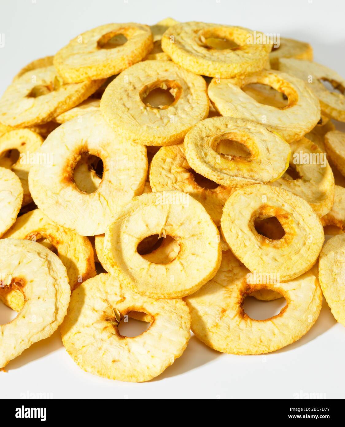 Slices of bio dried apples Stock Photo