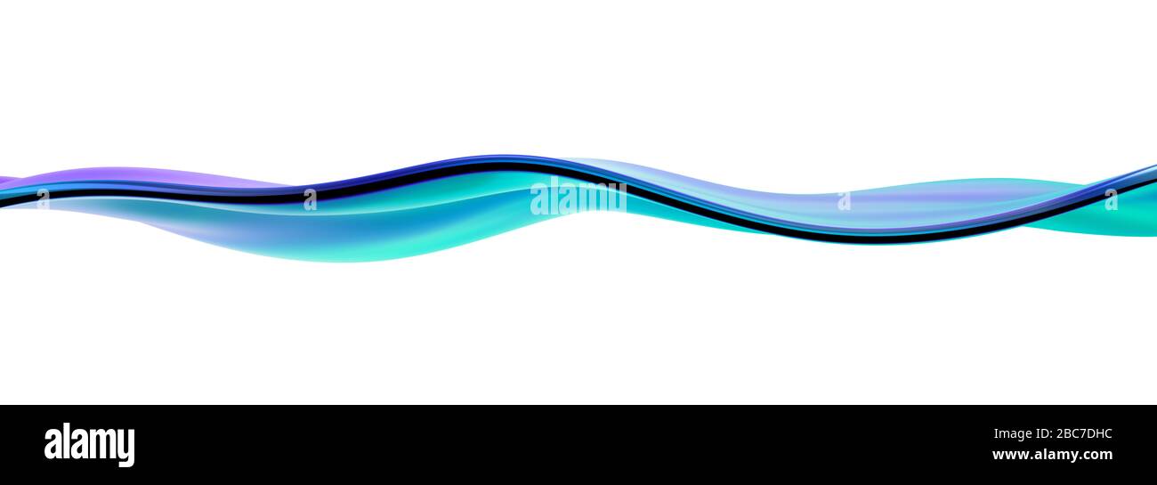Abstract 3d rendering, liquid surface, wavy line, modern background design Stock Photo