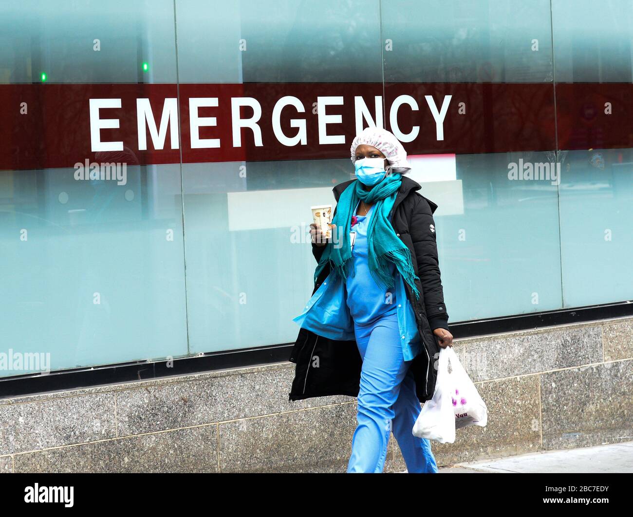 New York Manhattan, USA. 3rd Apr, 2020. Nurses protesting in front of ...