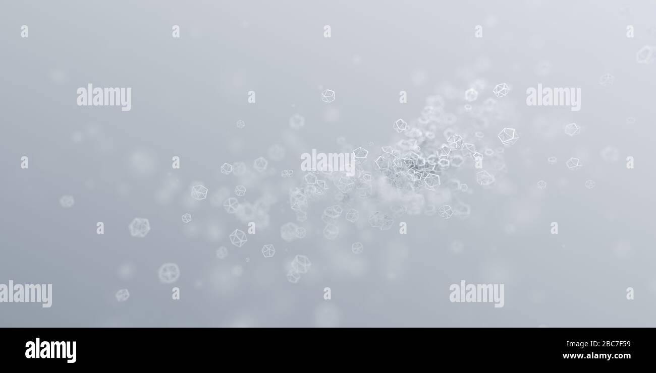Abstract 3d rendering of geometric particles. Molecular structure concept. Modern scientific background design Stock Photo