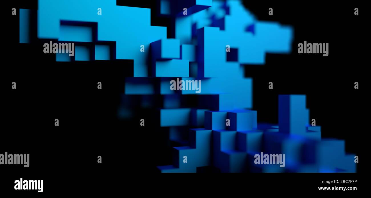 Abstract 3d rendering of a modern background with cubes. Minimalistic geometric design Stock Photo