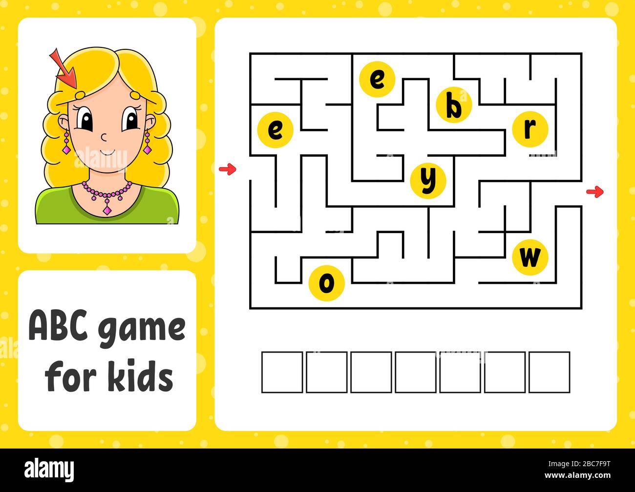 ABC maze for kids. Answer ear. Rectangle labyrinth. Activity worksheet ...