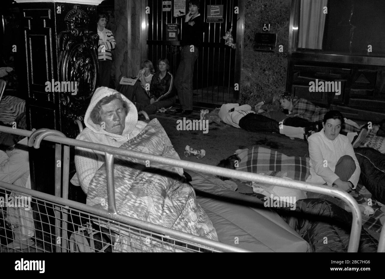 Prince Charles and Lady Diana Spencer Royal Wedding London 1980s  Crowds of well wishers sleep out the night before along The Mall, the parade route so as to get a better view  of the royal procession on the couples wedding day. Wednesday 29 July 1981  UK HOMER SYKES Stock Photo
