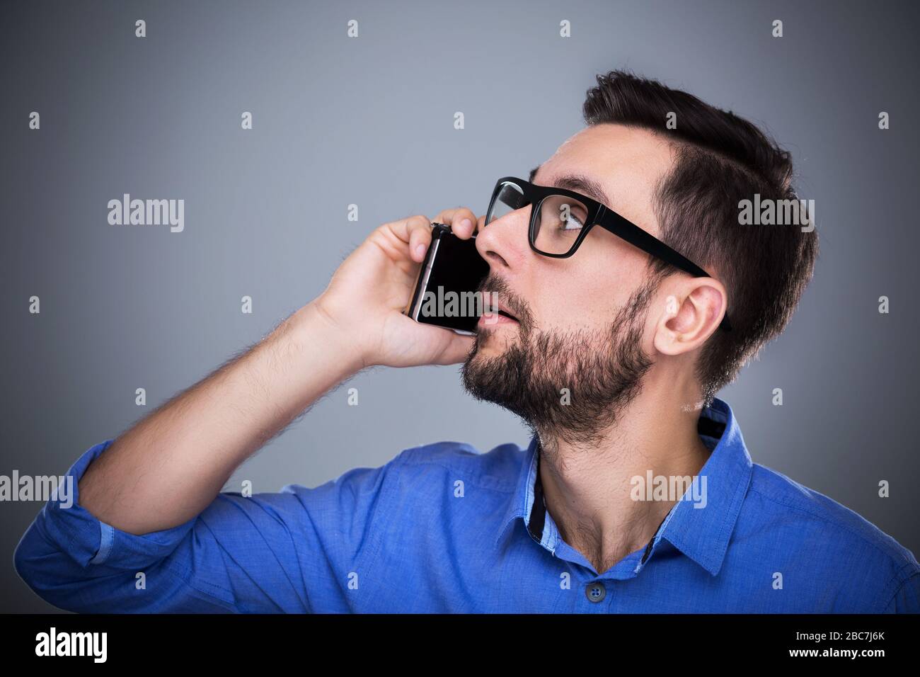 Man using smartphone Stock Photo
