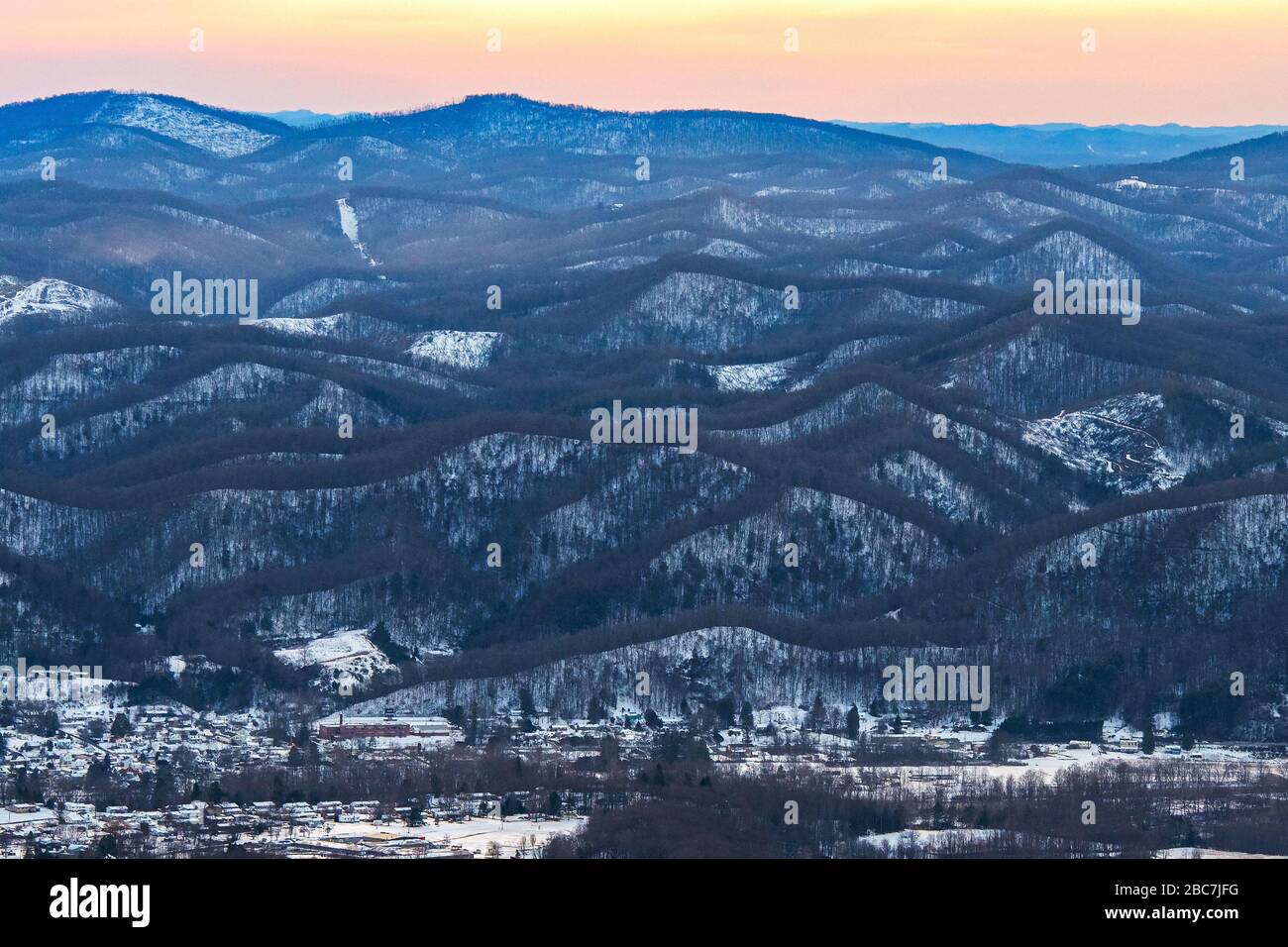 Snowy mountains and town hires stock photography and images Alamy