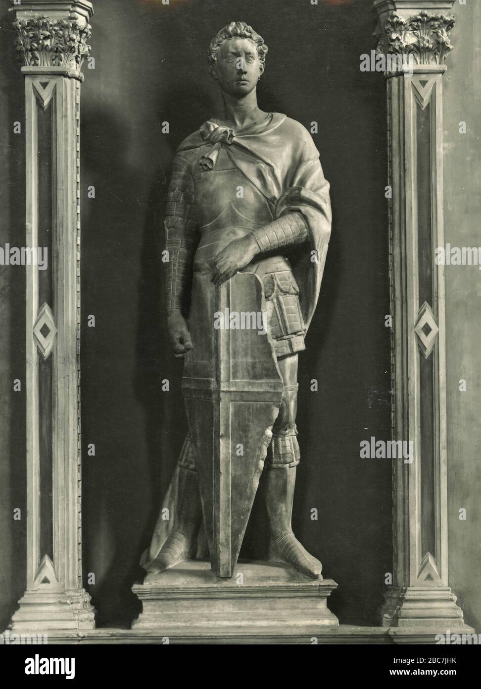 St. George, marble statue by Italian artist Donatello, National Museum, Florence, Italy 1920s Stock Photo