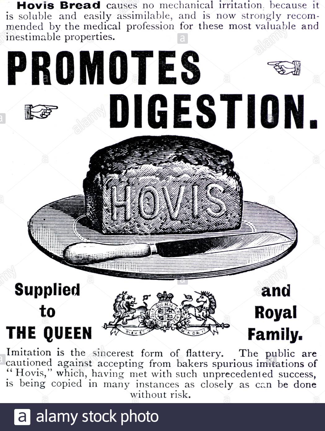 Victorian era, Hovis Bread promotes digestion, vintage advertising from 1895 Stock Photo