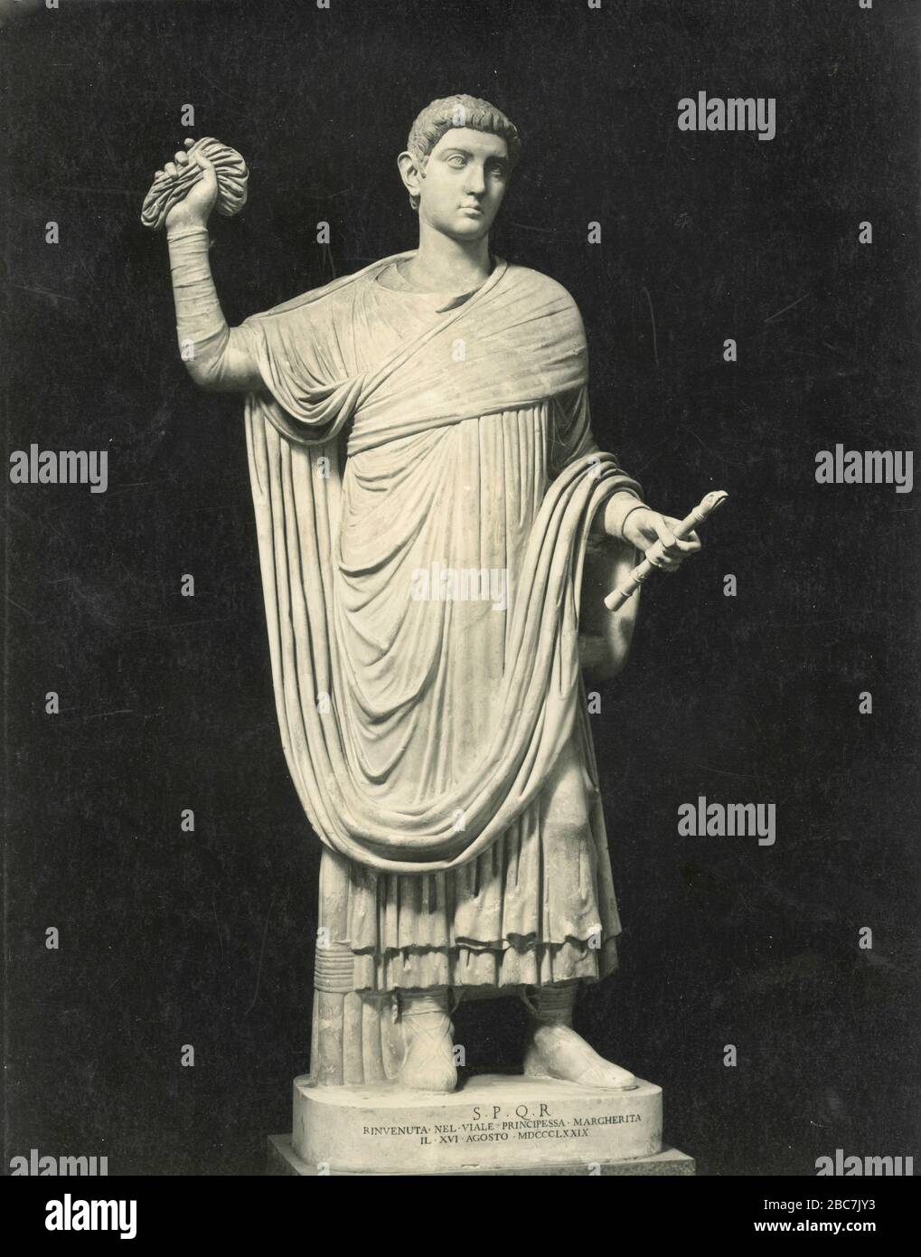 Aedile son, ancient marble sculpture, Conservatori Palace, Rome, Italy 1920s Stock Photo