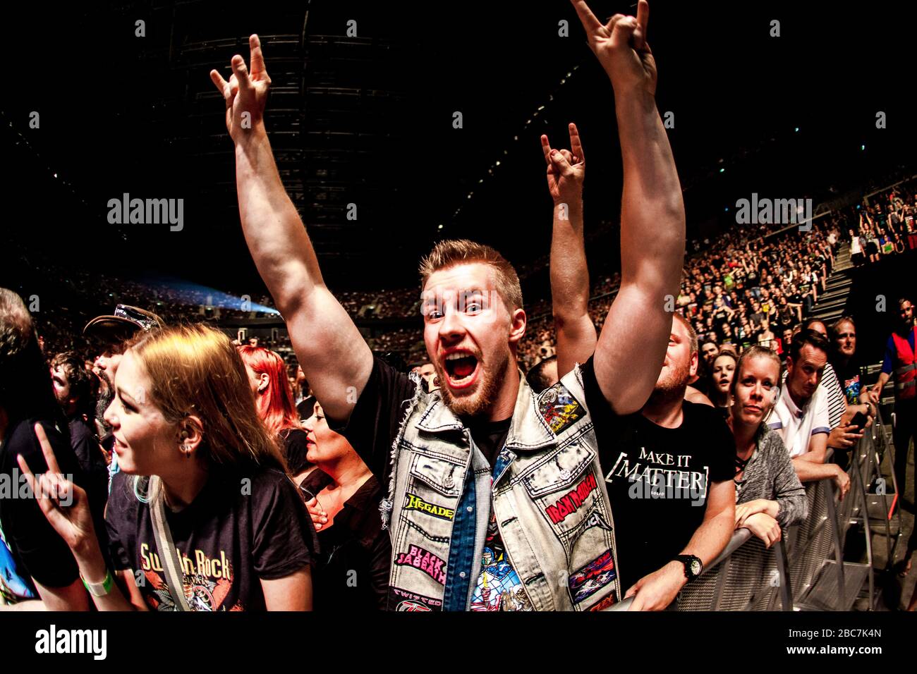 Copenhagen, Denmark. 05th, June 2018. Concerts goers seen at a live concert with the heavy metal band Iron Maiden at Royal Arena in Copenhagen. (Photo credit: Gonzales Photo - Lasse Lagoni). Stock Photo