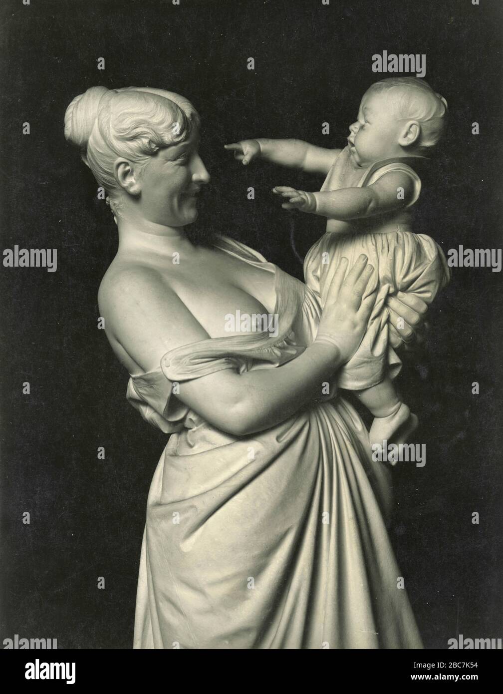 The Mother, sculpture by Italian artist A. Cecioni, Modern Art Gallery, Rome, Italy 1920s Stock Photo