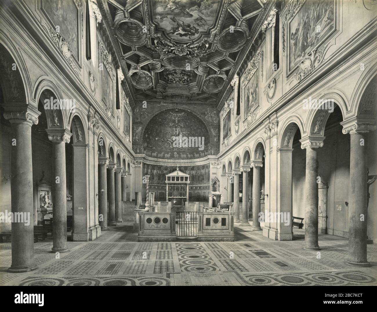 Inside of S. Clement church, Rome, Italy 1920s Stock Photo