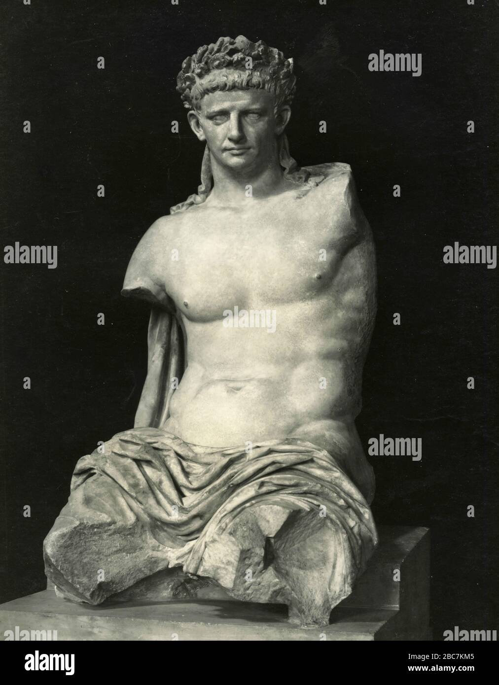 Claudius, ancient marble sculpture, Lateran Museum, Rome, Italy 1920s