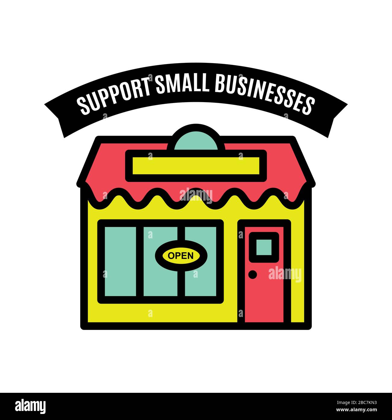 A simple storefront illustration icon in support of small businesses. Vector EPS 10 available. Stock Photo