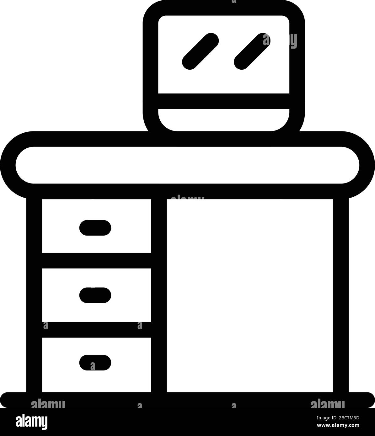 Kid room desktop icon, outline style Stock Vector