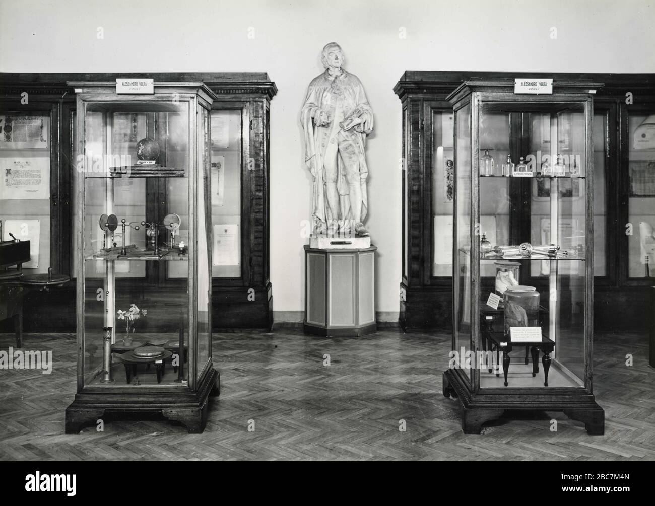 Memorabilia of Italian physicist and chemist Alessandro Volta, University of Pavia, Italy 1962 Stock Photo
