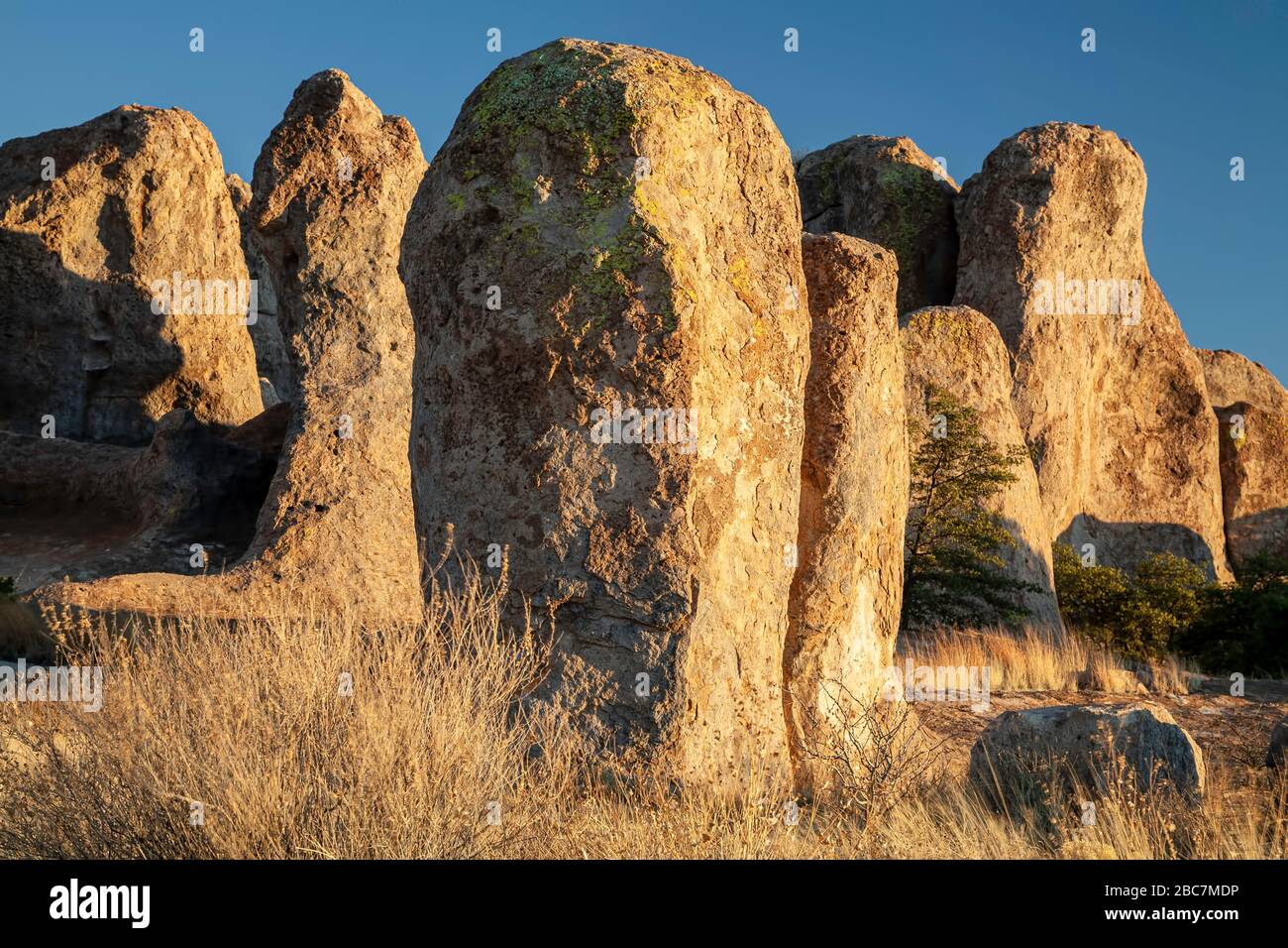 Silver City Rocks Standing rocks of hardened volcanic tuff, City of Rocks State Park ...