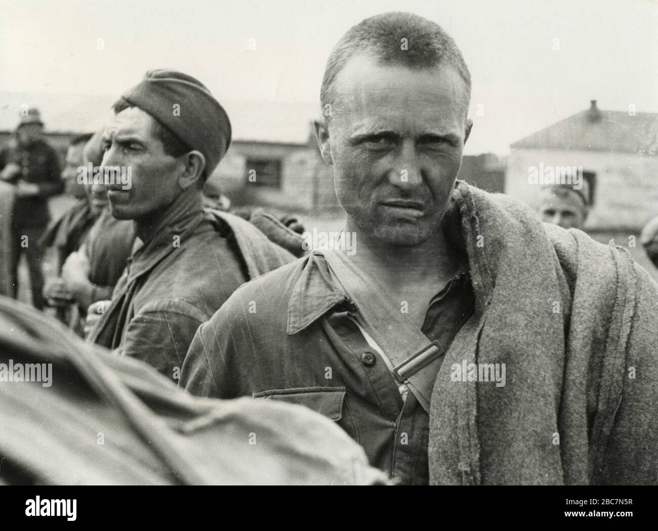 Sovietic war prisoners caught by The 8 Italian Army in Russia, 1943 Stock Photo