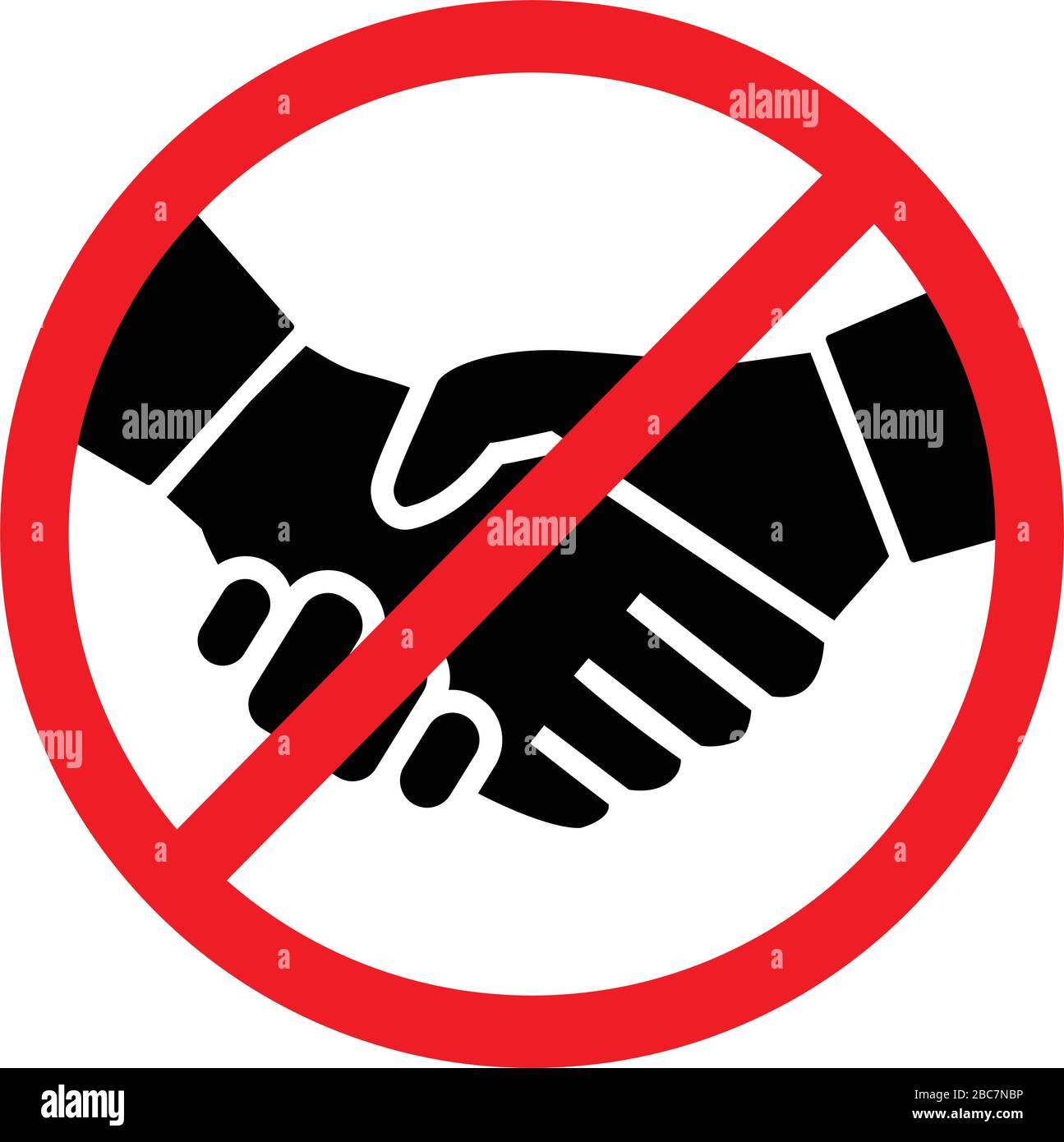 No handshake icon vector illustration no dealing no collaboration isolated on white Stock Vector