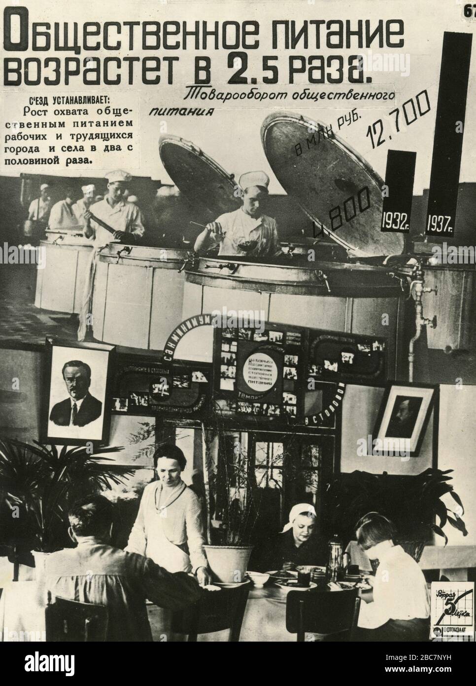 Propaganda photo of the Stalin's second five-year plan for the development of the national economy of the Union of Soviet Socialist Republics (USSR), 1950 Stock Photo