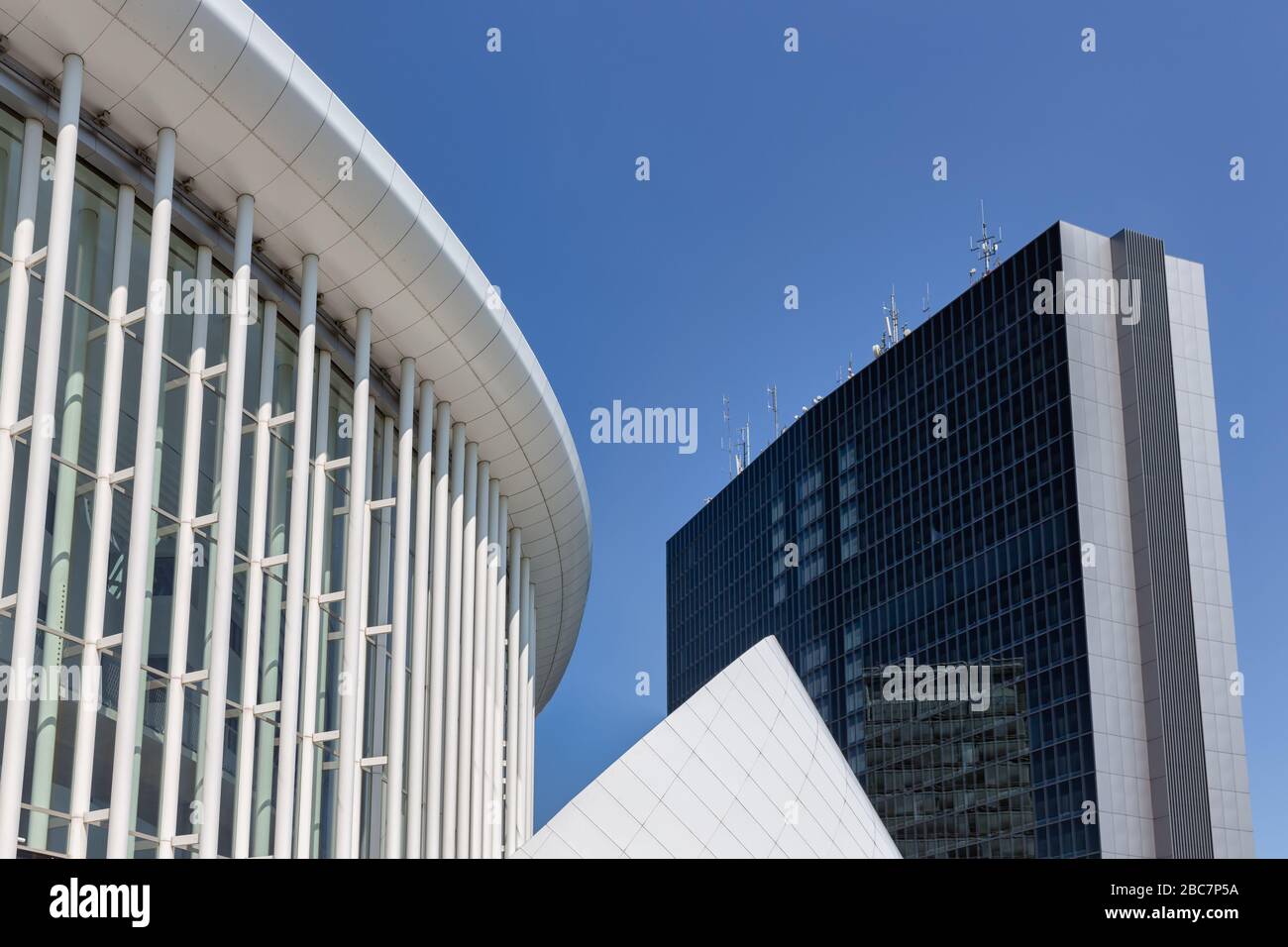 Concert Hall ,Philharmonia, and European Convention Center in Luxembourg city Stock Photo
