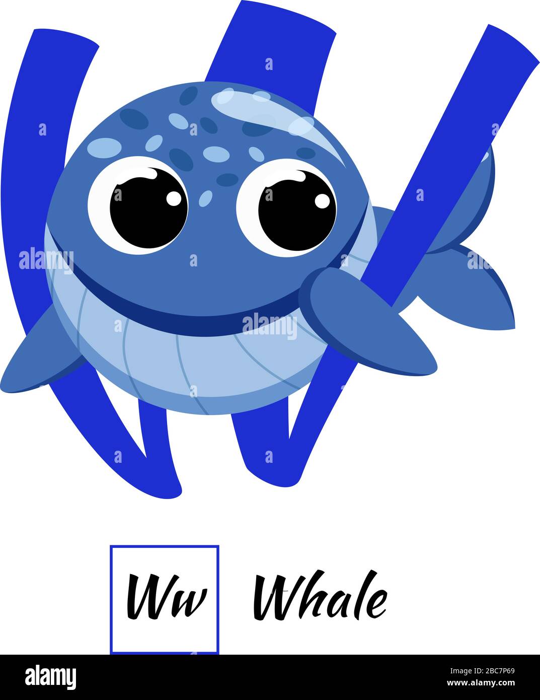 Cute English animal alphabet letter W vector image Stock Vector Image ...