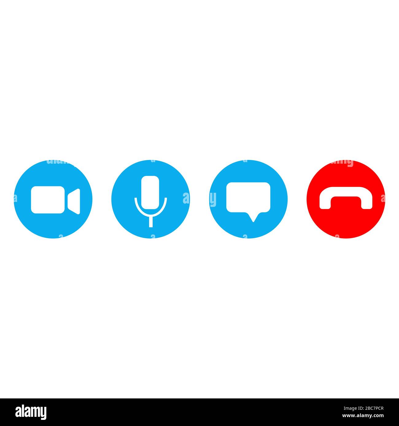 Video cal icons set on white back Stock Vector